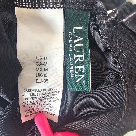 Lauren Ralph Lauren Bel Air One-Piece Swimsuit BLK/WHT SZ 6 W/TUMMY CONTROL - Picture 7 of 8